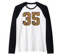 Matching Universitaire de Trente-Cinq Sports d'équipe Leopard à 35 numéros Manche Raglan