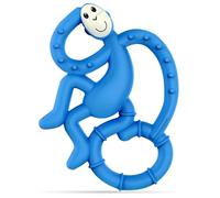 Matchstick Monkey, Anneau de dentition antimicrobien en silicone, facile à saisir, sans BPA, 3 mois et plus, 10 cm, bleu mini singe