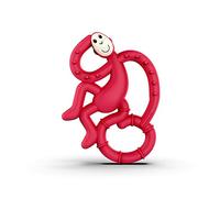 Matchstick Monkey, Anneau de dentition antimicrobien en silicone, facile à saisir, sans BPA, 3 mois et plus, 10 cm, Rubine Red Mini Monkey