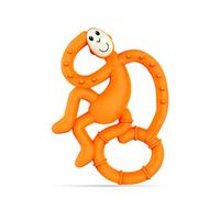 Matchstick Monkey, Anneau de dentition antimicrobien en silicone, facile à saisir, sans BPA, 3 mois et plus, 10 cm, orange mini singe