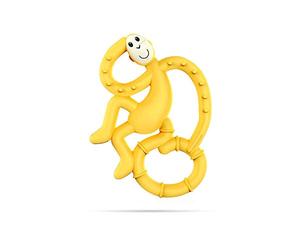 Matchstick Monkey, Anneau de dentition en silicone antimicrobien, facile à saisir, sans BPA, à partir de 3 mois, 10 cm, jaune mini singe