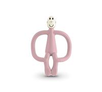 Matchstick Monkey, Anneau de dentition original et applicateur de gel, jouets de dentition en silicone antimicrobien pour bébé, facile à saisir, sans BPA, 3 mois et plus, 10,5 cm, singe rose poudré