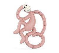 Matchstick Monkey, Antimicrobial Silicone Teether, Easy To Grip, BPA Free, 3 Months Old plus, 10 cm, Dusty Pink Mini Monkey