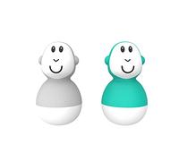 Matchstick Monkey Endless Bathtime Fun Wobblers jouet de bain Cool Grey & Green 2 pcs