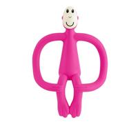 Matchstick Monkey, Original Teether & Gel Applicator, Antimicrobial Silicone Teething Toys for Baby, Easy to Grip, BPA Free, 3 Months Old+, 10.5 cm, Pink Monkey