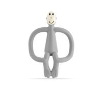 Matchstick Monkey, Original Teether & Gel Applicator, Antimicrobial Silicone Teething Toys for Baby, Easy to Grip, BPA Free, 3 Months Old+, 10.5 cm, Grey Monkey