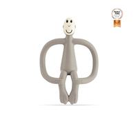 Matchstick Monkey, Original Teether & Gel Applicator, Antimicrobial Silicone Teething Toys for Baby, Easy to Grip, BPA Free, 3 Months Old+, 10.5 cm, Grey Monkey