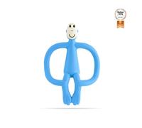 Matchstick Monkey, Original Teether & Gel Applicator, Antimicrobial Silicone Teething Toys for Baby, Easy to Grip, BPA Free, 3 Months Old+, 10.5 cm, Light Blue Monkey