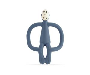 Matchstick Monkey, Original Teether & Gel Applicator, Antimicrobial Silicone Teething Toys for Baby, Easy to Grip, BPA Free, 3 Months Old+, 10.5 cm, Airforce Blue Monkey