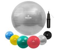 MATCHU - Ballon Grossesse - Balon Pilates - Ballon Gym - Swiss Ball - Ballon Fitness - Disponible en 45-85 CM - Y Compris La Pompe - (Argent - 65 CM)