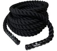 MATCHU - Corde Ondulatoire - 9M x 38MM - Polyester Tissé - 8KG - Noir