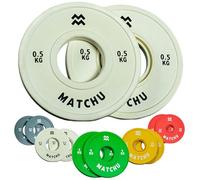 Matchu - Plateaux fractional - Mini disques d'haltères - Diamètre de l'anneau central 50mm - Lot de 2 pièces - Disques d'haltères - Blaireaux - Disques de poids (Beige - 2 X 0.5 KG)