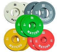 Matchu - Plateaux fractional - Mini disques d'haltères - Diamètre de l'anneau central 50mm - Lot de 2 pièces - Disques d'haltères - Blaireaux - Disques de poids (Ensemble Complet)