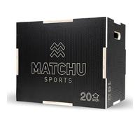 MATCHU - Plyo Box - Box Jump - Box Jump Box - Réglable - Surface antidérapante - Capacité de Charge jusqu'à 300 KG - Facilement transportable - Bois - Noir