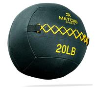 MATCHU - Wall Ball - Disponible en 6 KG (14LB) et 9 KG (20 LB) - Noir (Noir - 9 KG (20 LB))