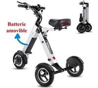 MATE 4 trottinette électrique 3 roues pliable 16 kg batterie amovible pneus increvables tricycle 3 roues PMR ultra légère gris G