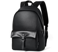 MATE ELAN Sac à Dos Cuir Homme Femme - Ordinateur Portable 14 Pouces, Imperméable PU, Noir - Pour Travail, Voyages, École, Bureau