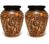 Mate Green AZTEK tasse en céramique 300 ml ● Thé maté ● Motif aztèque traditionnel (Lot de 2)