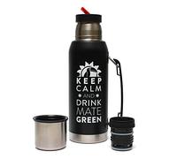 Mate Green Largoinox Vacuum Flask 1 l Noir ● Bouteille isotherme en acier inoxydable 18/8 ● Idéal pour le thé maté ● Maintient 8 heures chaud/froid ● Sans BPA, passe au lave-vaisselle (LGC14281)