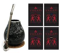Mate Green Set de tasses à maté | Set de démarrage | Gobelet en céramique « Marmol Dark » 350 ml, acier inoxydable Bombilla, thé Vakapi Mate du Paraguay | Alternative à café | forte suggestion, bleu