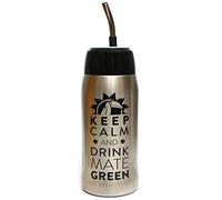 Mate Green Yerbomos 4.0 Black 580 ML for Yerba Mate Tee 580 ML, un accessoire portable pour Yerba Mate, fonctionne comme un thermos avec une bouteille d'eau et garde l'eau Noir argenté 13308