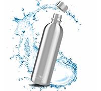 MATE OF STEEL® Bouteille de 1000 ml en acier inoxydable 100% sans plastique compatible avec Sodastream Easy & Duo - Passe au lave-vaisselle - Bouteille de 1 litre en métal - Bouteilles de rechange