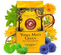 Mate Tea Green Enjoy Cola ● Yerba Mate Green ● Yerba Mate vert brésilien avec bleuet, Gotu Cola, calendula, verveine citronnée ● Thé de maté stimulant ● Ingrédients naturels ● Feuilles 400g