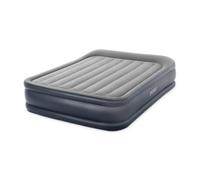 Intex - Matelas gonflable Deluxe Pillow Rest Raised - 2 personnes - 152x203x42 cm (LxLxH) - Gris - Motopompe intégrée - Bleu foncé