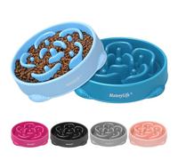 MateeyLife 2 pièces Gamelle Anti Glouton pour Chien - Bol Puzzle Gamelle Anti Glouton Chien Moyen Antidérapant Interactif pour Ralentir l'Alimentation(Bleu Clair & Bleu Foncé 26,5 cm)