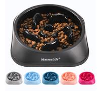 MateeyLife Gamelles basiques pour chien, puzzle anti-étouffement, gamelle interactive pour ralentir l'alimentation des chiens de petite et moyenne taille, noir, 2 tasses (20 cm)