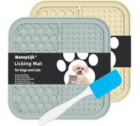 MateeyLife Tapis Gamelle Antidérapant pour Chien Chat avec Ventouses - 2 Pack - Tapis Anti-Anxiété et Léchage - Tapis Mangeoire Anti-Ennui pour Tapi Anti-Glisse Alimentation Humide/Sèche, 16 * 16 cm