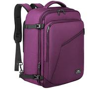 MATEIN Bagage Cabine 55x35x25, Air France Sac à Dos Voyage Cabine Avion 50L Extensible, Sac de Voyage Femme, Design 2-en-1 Bagage à Main pour Étudiant Homme Femme Travail Loisir École, Violet Foncé