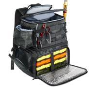 MATEIN sac à dos de pêche résistant à l'eau avec porte-cannes et compartiment glacière, sac de matériel pour hommes