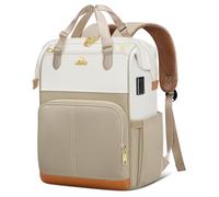MATEIN Sac à dos de travail antivol femme,15.6 pouces Sac à Dos Ordinateur Portable,Sac a dos voyage avec port USB,fermeture éclair antivol et poche RFID,Idéal pour école voyage et travail,Beige Kaki