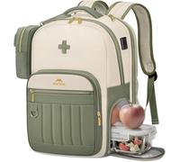 MATEIN Sac à Dos Médical,Sac à dos infirmiere Avec Compartiment Repas et Pochette Médicale Amovible,Sac à Dos Travail Femme 15,6 Pouces,Avec Port USB,Convient Bureau Soins École et Étudiants