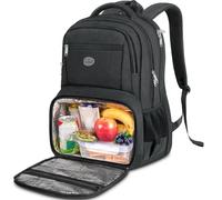 MATEIN Sac a Dos Ordinateur avec Isotherme Repas, Sac à Dos PC Ordinateur Portable 17 Pouces, Lunch Box Sac a Dos Isotherme TSA Pour Homme Femme Voyage Collège Affaire Scolaire,Noir