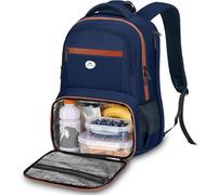 MATEIN Sac a Dos Ordinateur avec Isotherme Repas, Sac à Dos PC Ordinateur Portable 17 Pouces, Lunch Box Sac a Dos Isotherme TSA Pour Homme Femme Voyage Collège Affaire Scolaire, Bleu-Orange