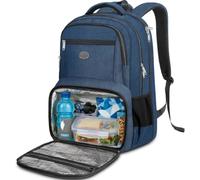 MATEIN Sac a Dos Ordinateur avec Isotherme Repas, Sac à Dos Portable 17" | PC Ordinateur Lunch Box Sac a Dos Isotherme TSA Pour Homme Femme Voyage Collège Affaire Scolaire,Bleu