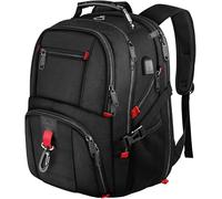 MATEIN Sac à Dos Ordinateur Portable 17 Pouces, Sac de Voyage Grande Capacité, Antivol Imperméable Sac a Dos avec USB Charging Port Bagage à Main pour Collège Voyage Scolaire Homme Femme, Noir
