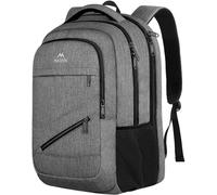MATEIN Sac à Dos pour Ordinateur Portable 17 Pouces, Grand Sac à Dos de Voyage Imperméable, Sacs à Dos pour ordinateur portable pour Homme et Femme, Adapté Université, Voyage d’Affaires, Cadeau, Gris