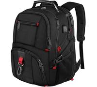 MATEIN Sac à dos pour ordinateur portable 50 L, compatible 17,3 pouces, anti-vol, imperméable, voyage, scolaire, noir, pour hommes et adolescents