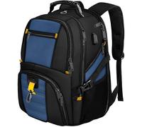 MATEIN Sac à Dos Voyage 55L Grande Capacité, Sac Ordinateur 18 pouces avec Port Charge USB Prise Casque pour Hommes femmes, Étanche Cartables Scolaires Travail École Voyage Randonnée, Bleu Royal