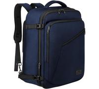 MATEIN Sac à Dos Voyage Cabine Avion 55x35x25, Bagage Cabine pour Air France, Imperméable Extensible 50L Grand Sac de Voyage Homme Femme Travel Backpack pour Scolaire Travail Loisir Rentrée, Bleu