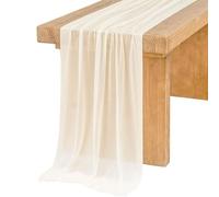 Mateju 1 Pièce Voilage Arche Mariage Décoration Mariage, Tenture Romantique Mariage Arche Tenture Mariage Rideau de Gaze pour Toile de Fond Déco Mariage Fenêtre Salon (75x600cm,Beige)