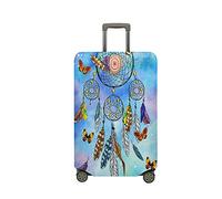 Mateju 18-32 Pouces Housse Valise, Housse de Valise Élastique Housse Filet à Rêves 3D, Protection Valise Lavable Housse de Protection pour Bagages Luggage Cover en Spandex (Plume,M)