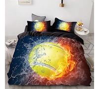 Mateju 3D Balle Sport Housse de Couette et Taie Oreiller 1/2 Personne Parure de Lit Microfibre Ensemble de Literie pour Dortoir Chambre Enfant (220x230cm,Tennis d'eau)