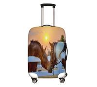 Mateju 3D Cheval Housse Valise, Housse de Valise Élastique Housse Protection Valise Lavable Housse de Protection pour Bagages Luggage Cover (L'écurie,M)