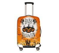 Mateju 3D Halloween Housse Valise, Housse de Valise Élastique Housse Protection Valise Lavable Housse de Protection pour Bagages Luggage Cover (Citrouille fantôme,L)