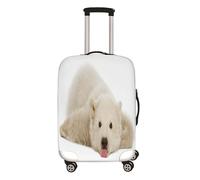 Mateju 3D Ours Blanc Housse Valise, Housse de Valise Élastique Housse Protection Valise Lavable Housse de Protection pour Bagages Luggage Cover (Louveteau,M)