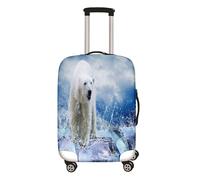 Mateju 3D Ours Blanc Housse Valise, Housse de Valise Élastique Housse Protection Valise Lavable Housse de Protection pour Bagages Luggage Cover (Glace,XL)